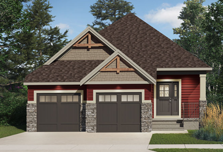 Rendering of Upcoming 55+ Home Build Architectural rendering of a 55+ single-level home with modern exterior