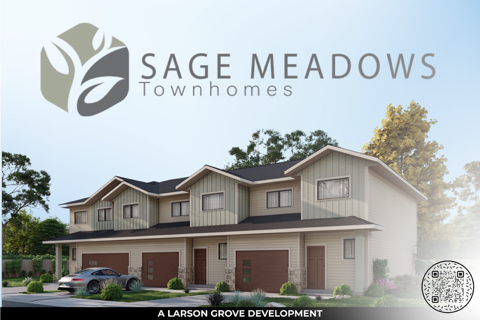 Rendering of New Sage Meadows Townhome Building Rendering of the front exterior of a new Sage Meadows townhome building